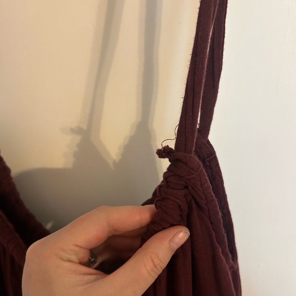 Free People Deep Red Textured Jumpsuit - Picture 5 of 7